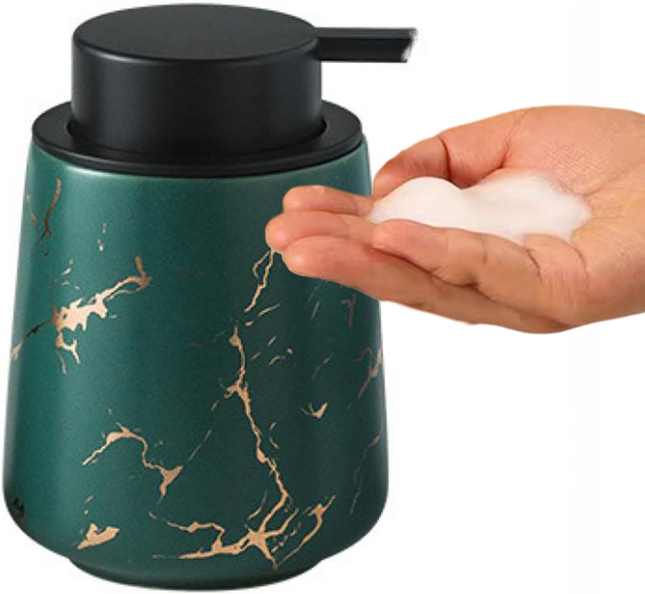 Dozownik mydła w piance Treasure 400 ml (marmurowo-zielony), dozownik ręczny do mydła w piance