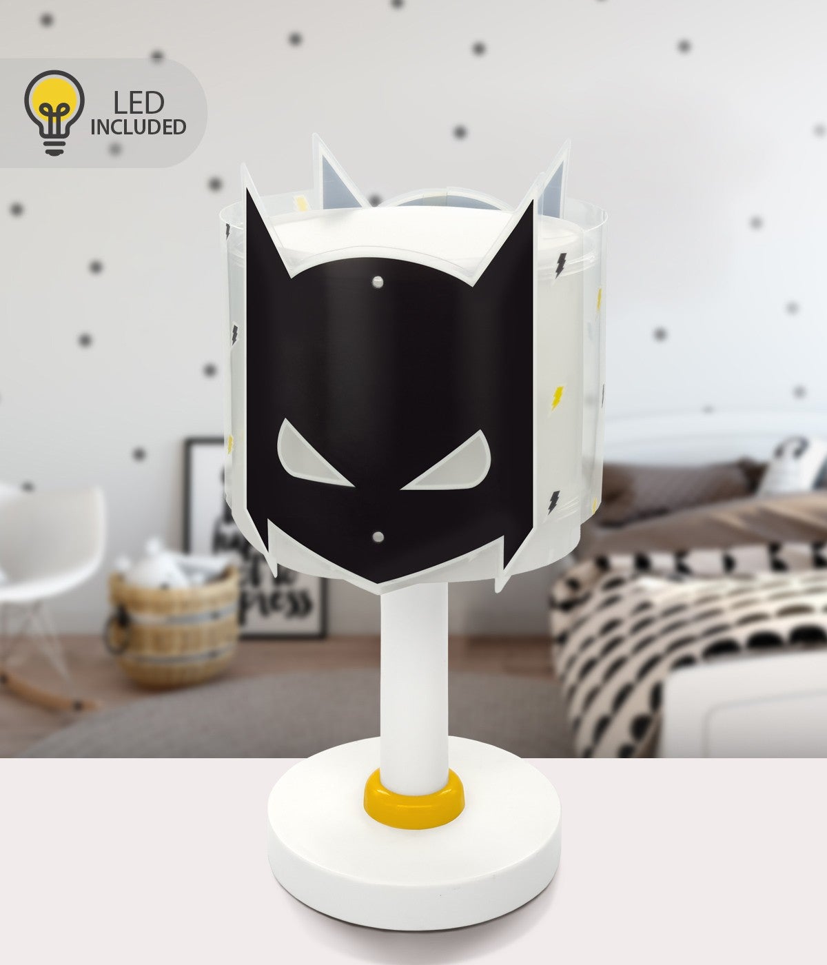Lampka nocna LED Dark Hero - Mroczny bohater dla dzieci