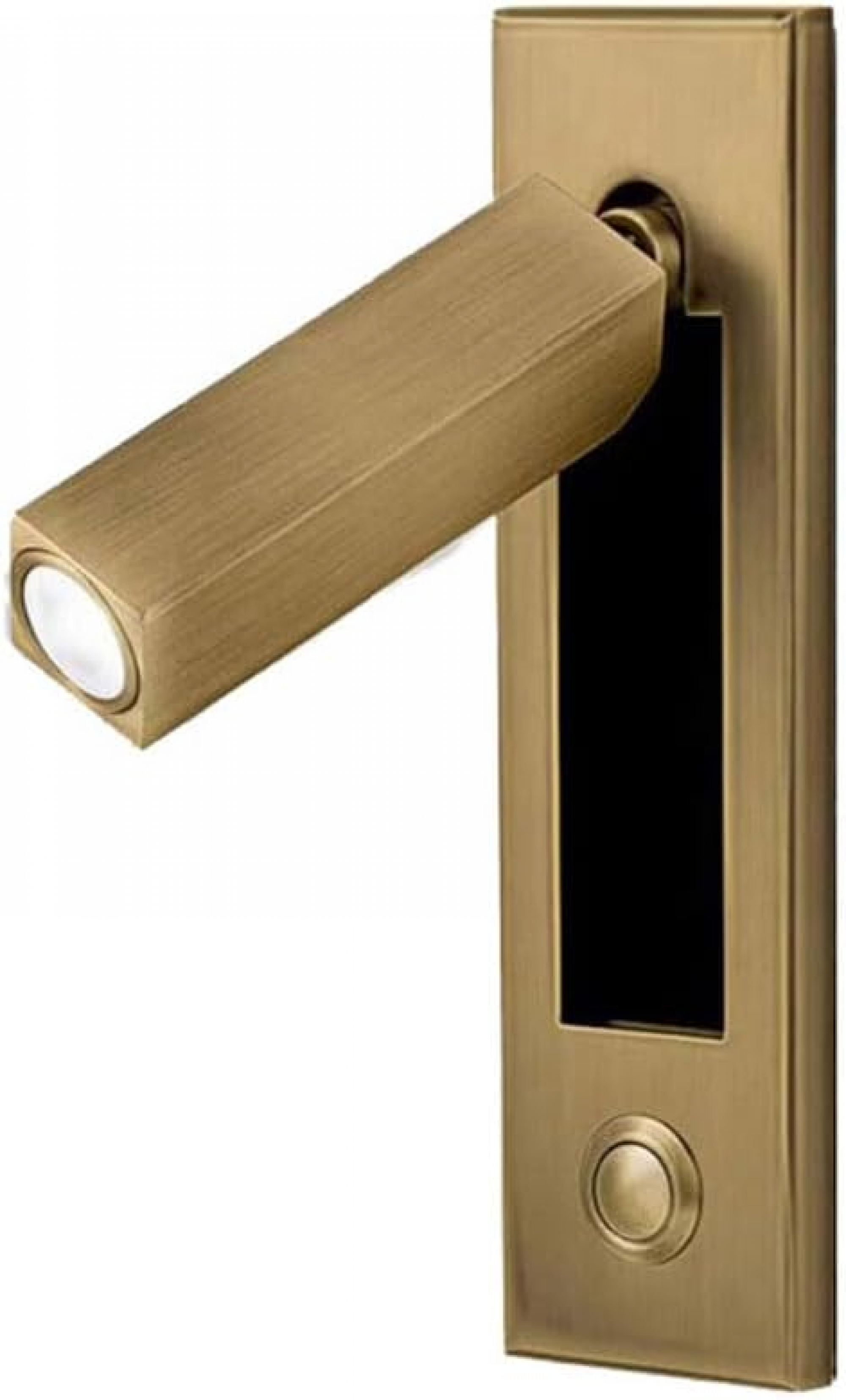 Lampa ścienna do czytania, lampka nocna z włącznikiem przyciskowym, regulowane ramię, 3W ciepłe światło (kolor miedziany)