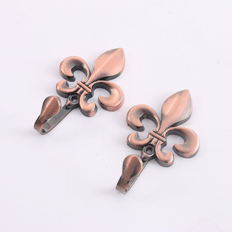 2 sztuki ściennych wieszaków na zasłony, wykonane z metalu w stylu vintage, grawerowane rękodzieło, wieszaki dekoracyjne, do salonu