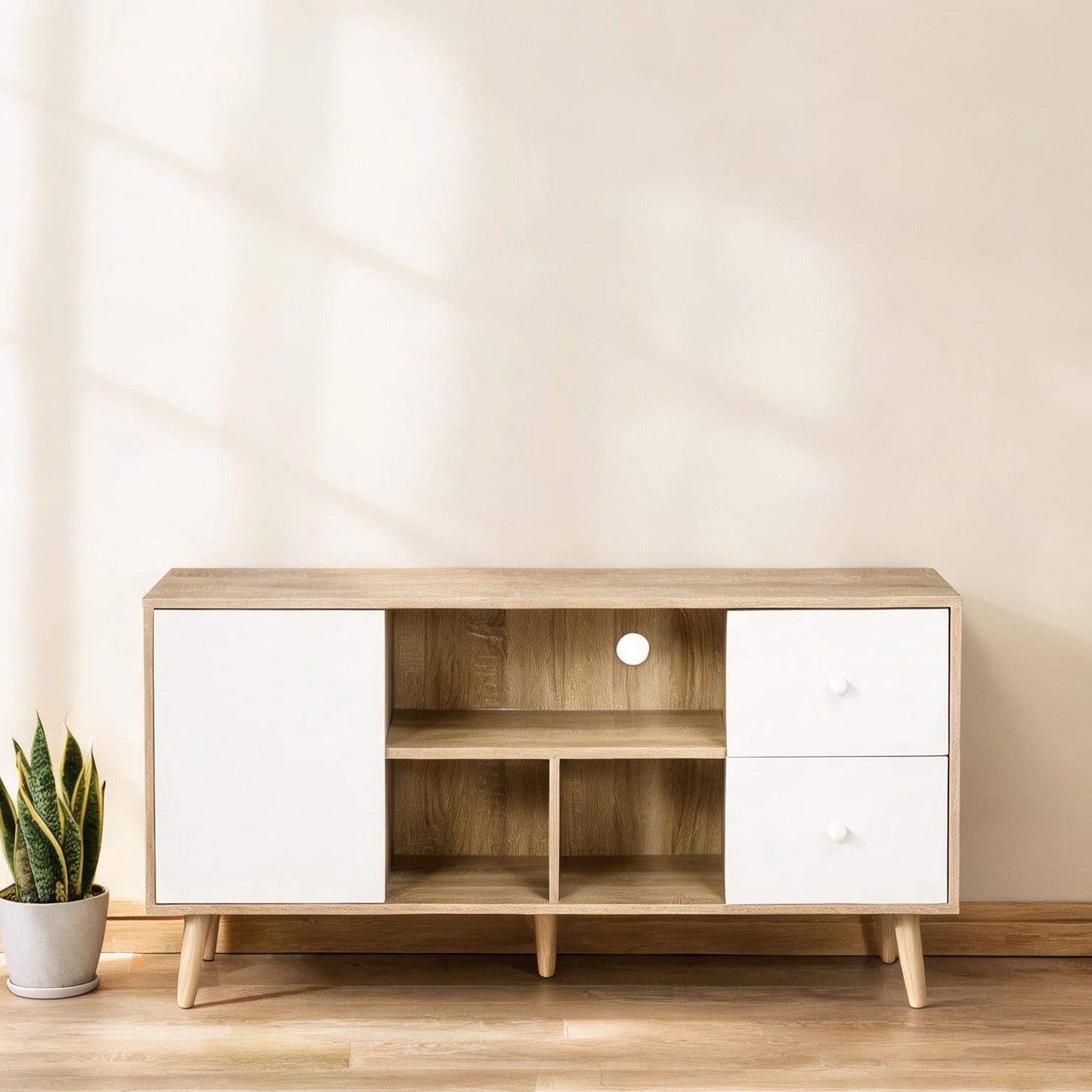 Mueble TV estilo nórdico 120x30x60 cm con 47.2 x 11.8 x 23.6 in | Leroy ...