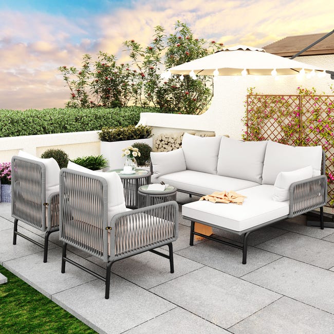 Set di mobili da giardino in ferro da posti: poltrone