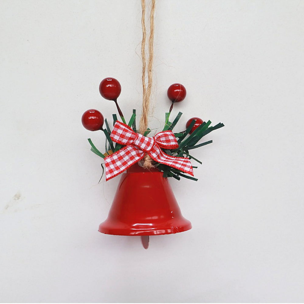 Décorations de carillons pour sapin de Noël en rouge, blanc, vert, pendentif carillons pour sapin de Noël avec houx - 5