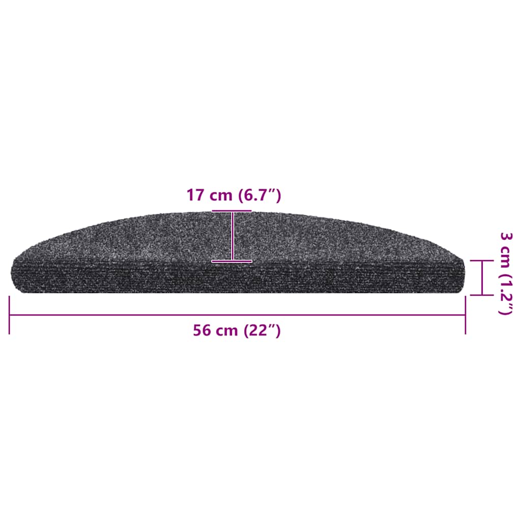 Tapis d'escalier auto-adhésifs 30 pcs gris foncé 56x17x3 cm - 8