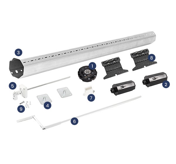 Kit axe treuil-manivelle pour volet roulant – Manœuvre manuelle – Largeur 1,50 m - 2