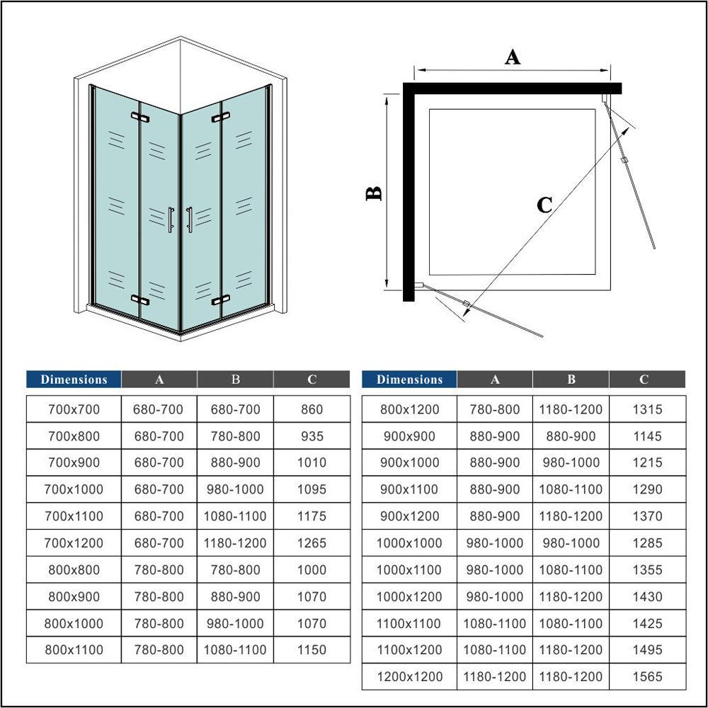 Océan Cabine De Douche 110x110x185cm En Verre Anti-calcaire 2 Portes De Douche - 5