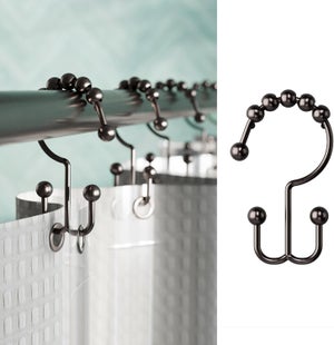 Anelli per tenda da doccia, 12 pezzi, colore bronzo, ganci per tende per aste per tenda da doccia, robusti anelli per doccia in metallo | Leroy Merlin