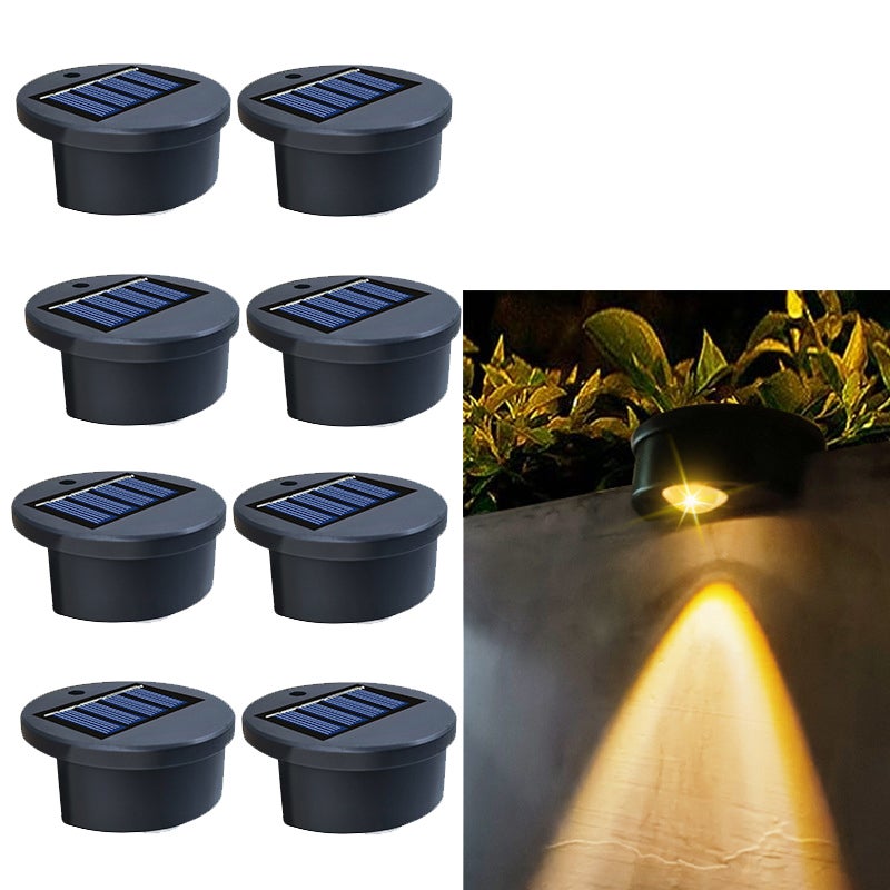 Zestaw 8 solarnych lamp LED na schody, dekoracyjne oświetlenie stopni, ciepłe światło
