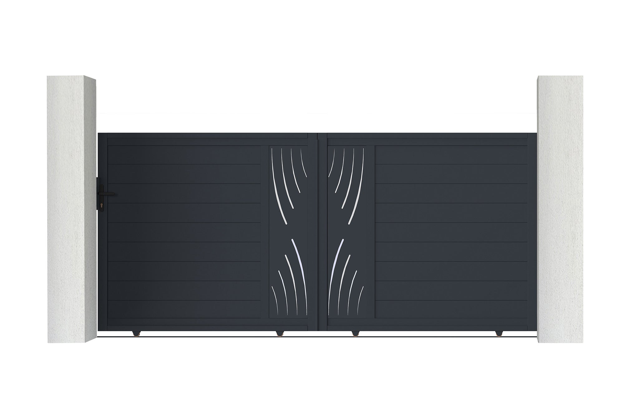 Brama przesuwna 3,5m ARLBERG wys. 160cm aluminium szare