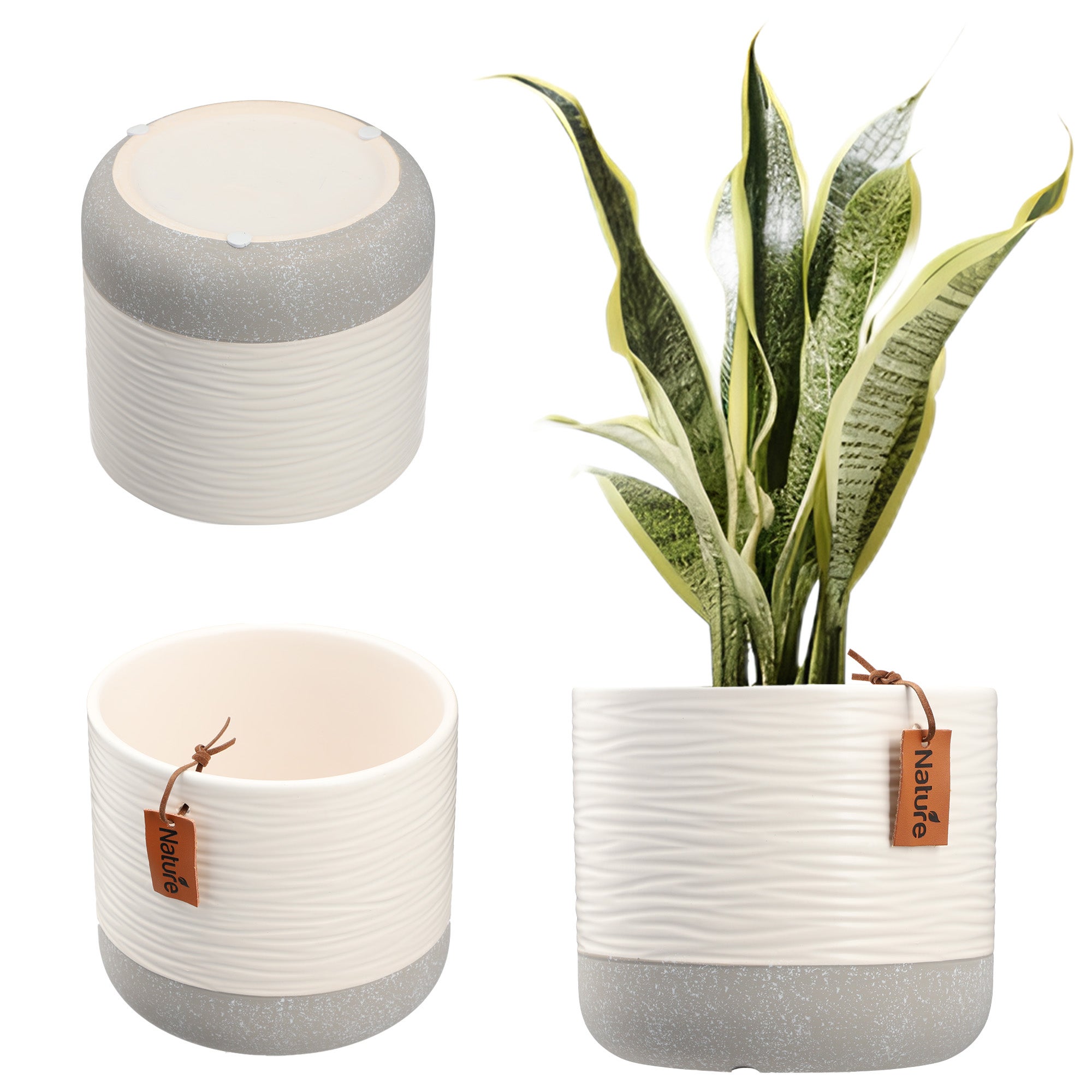 Vaso Da Fiori In Ceramica KADAX 14 Cm Con Coperchio Grigio