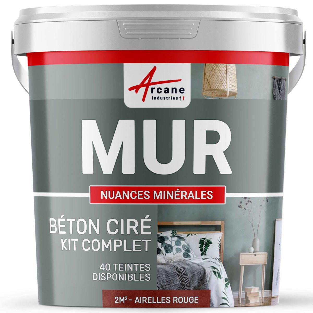 BÉTON CIRÉ - KIT béton ciré Murs - 2 m² Airelles Rouge - ARCANE INDUSTRIES - 2
