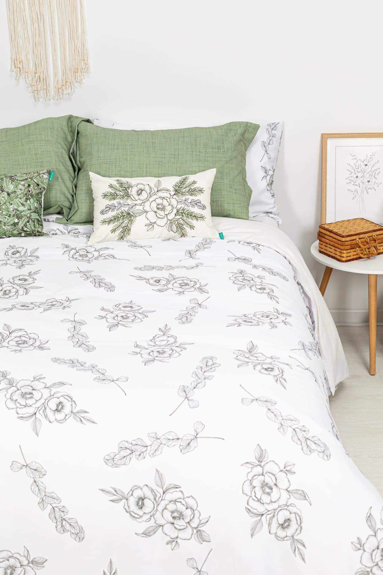 Capa de edredão Flor Contorno Cama200 (290X270) Branco - 4