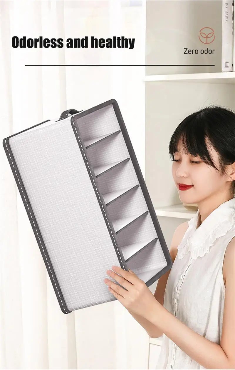 2 boîtes de rangement pliables à 9 grilles pour pantalons épais, organisateurs de placard, rangement pour jeans, sweat-shirts, chemises - 5