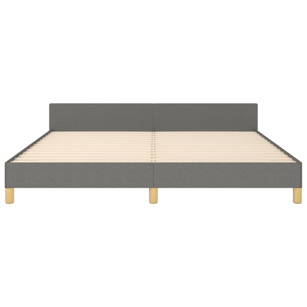 Cadre de lit sans matelas, tissu, gris foncé, pour la chambre, 160 × 200 cm - 6