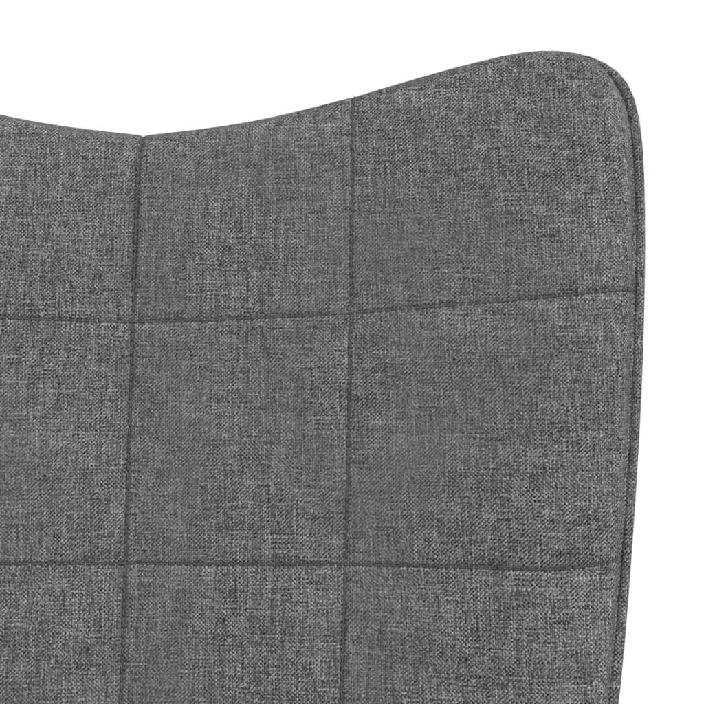 Chaise à bascule | Fauteuil à bascule | Fauteuil de relaxation avec tabouret Gris foncé Tissu826200 - 5