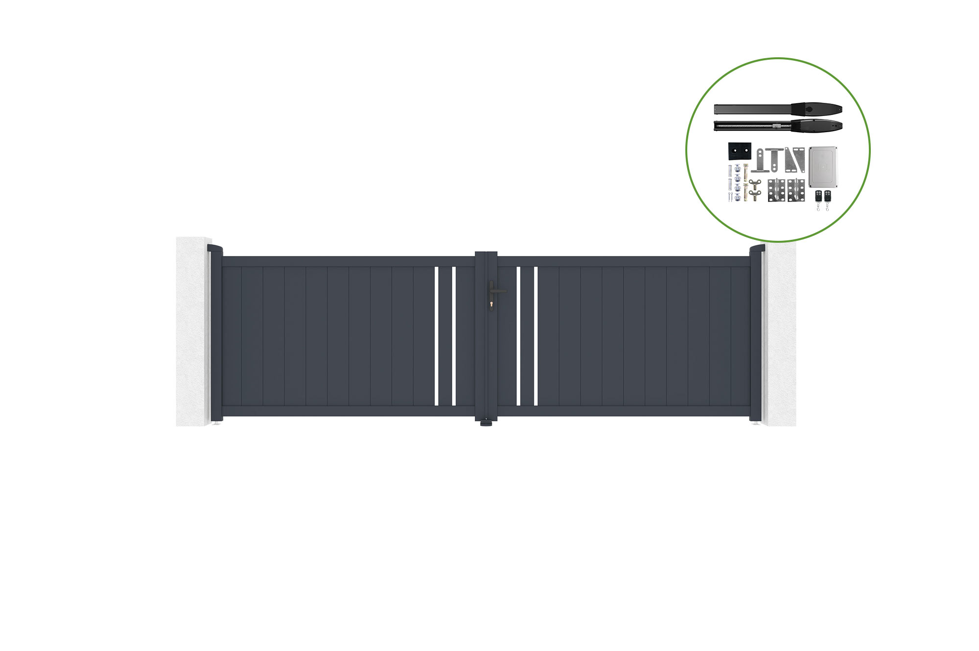 Brama skrzydłowa 4m GIONA wys. 120cm aluminiowa + napęd HICKER B200
