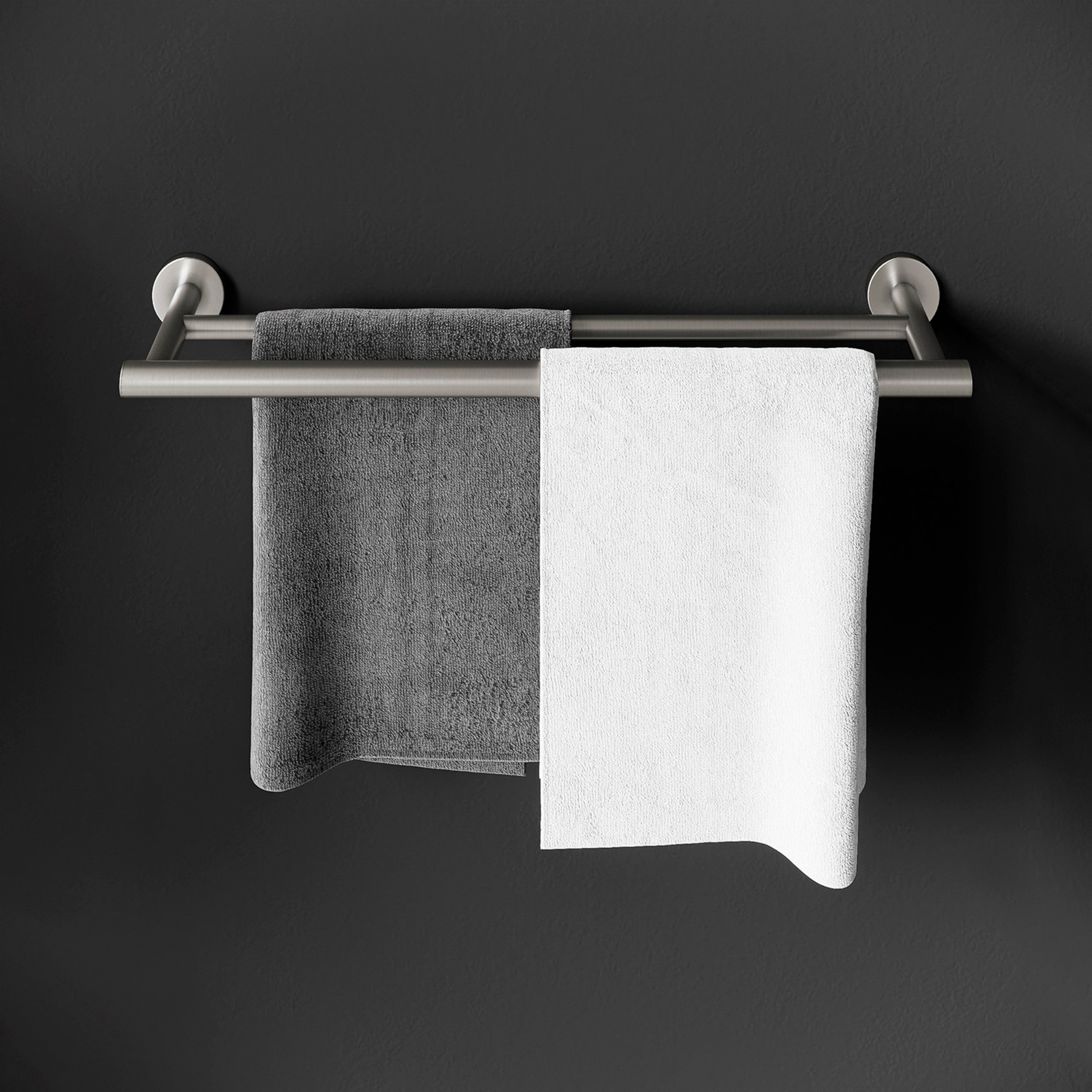 COSMIC Architect Porte-serviettes Double Barre pour Salle de Bain, en Métal avec un Style Circulaire et Minimaliste. Porte-serviettes Mural avec Vis, - 3