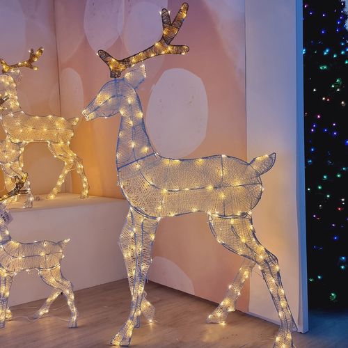 Renna di Natale luminosa 2D Led bianco caldo H140 Lotti - 3