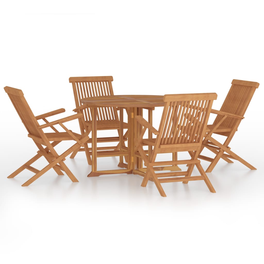 Maison Exclusive - Set da Pranzo Pieghevole per Esterni 5pz Legno Massello di Teak - 2