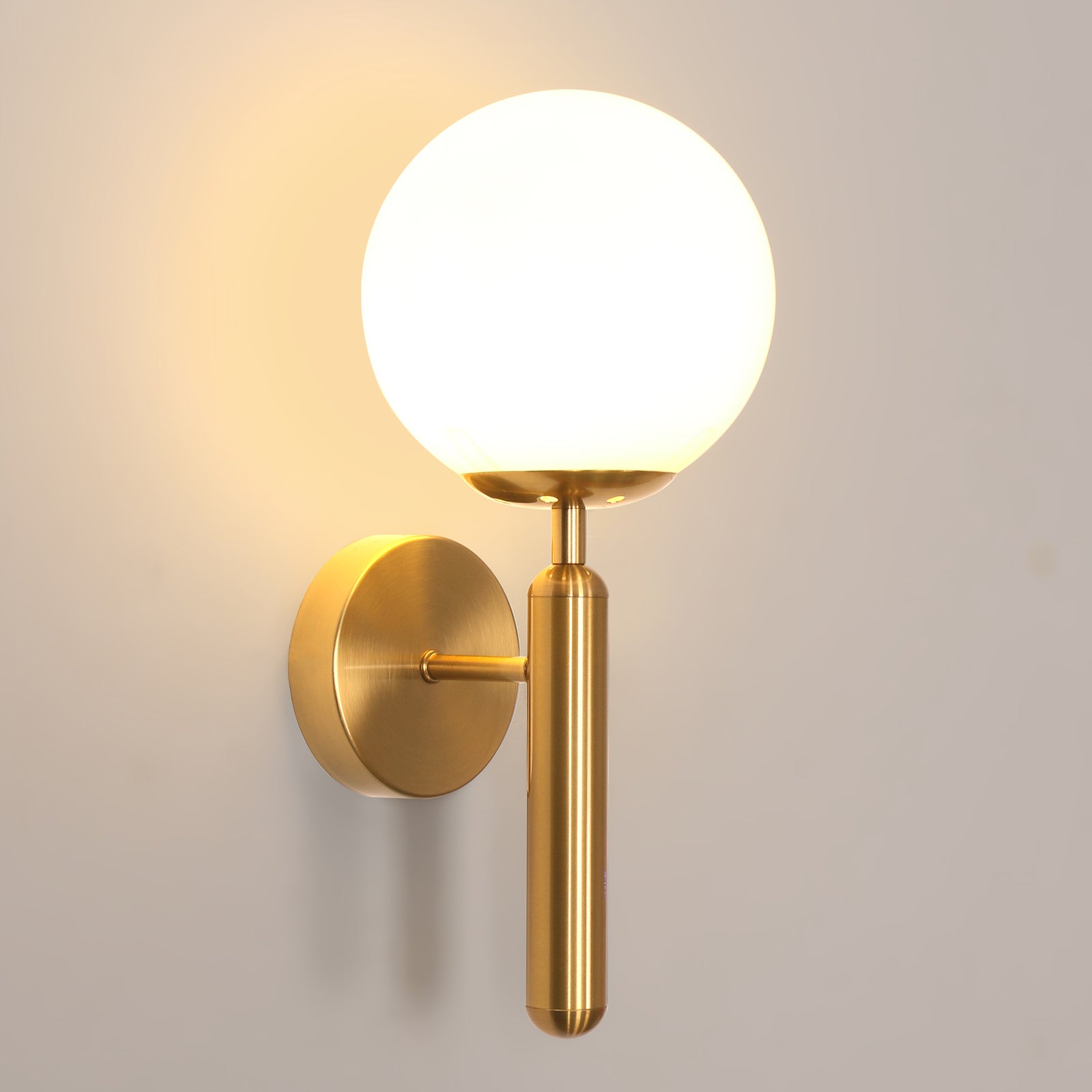 Lámpara de pared moderna para interiores, lámpara de pared dorada E27, aplique creativo de bola de cristal, sin bombilla - 8