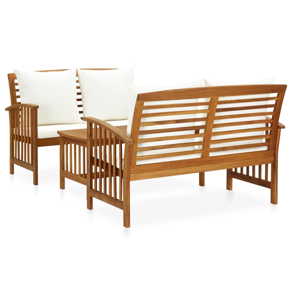 Torana  Muebles De Jardín 3 Piezas Con Cojines Madera Maciza De Acacia , Leroy Merlin