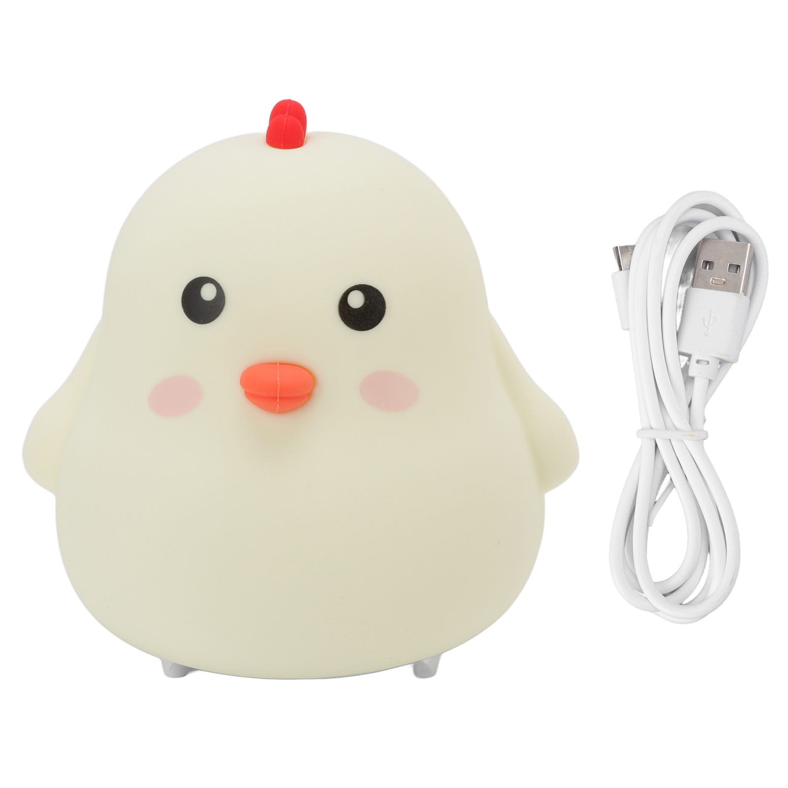 Lampada Da Notte Ricaricabile A Forma Di Pulcino, Luce Bianca, USB Lampada Da Notte Ricaricabile A Forma Di Pulcino, Luce Bianca, USB