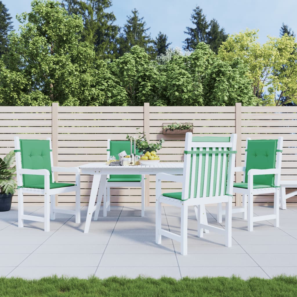 Cojín silla jardín respaldo bajo 4 uds tela oxford verde