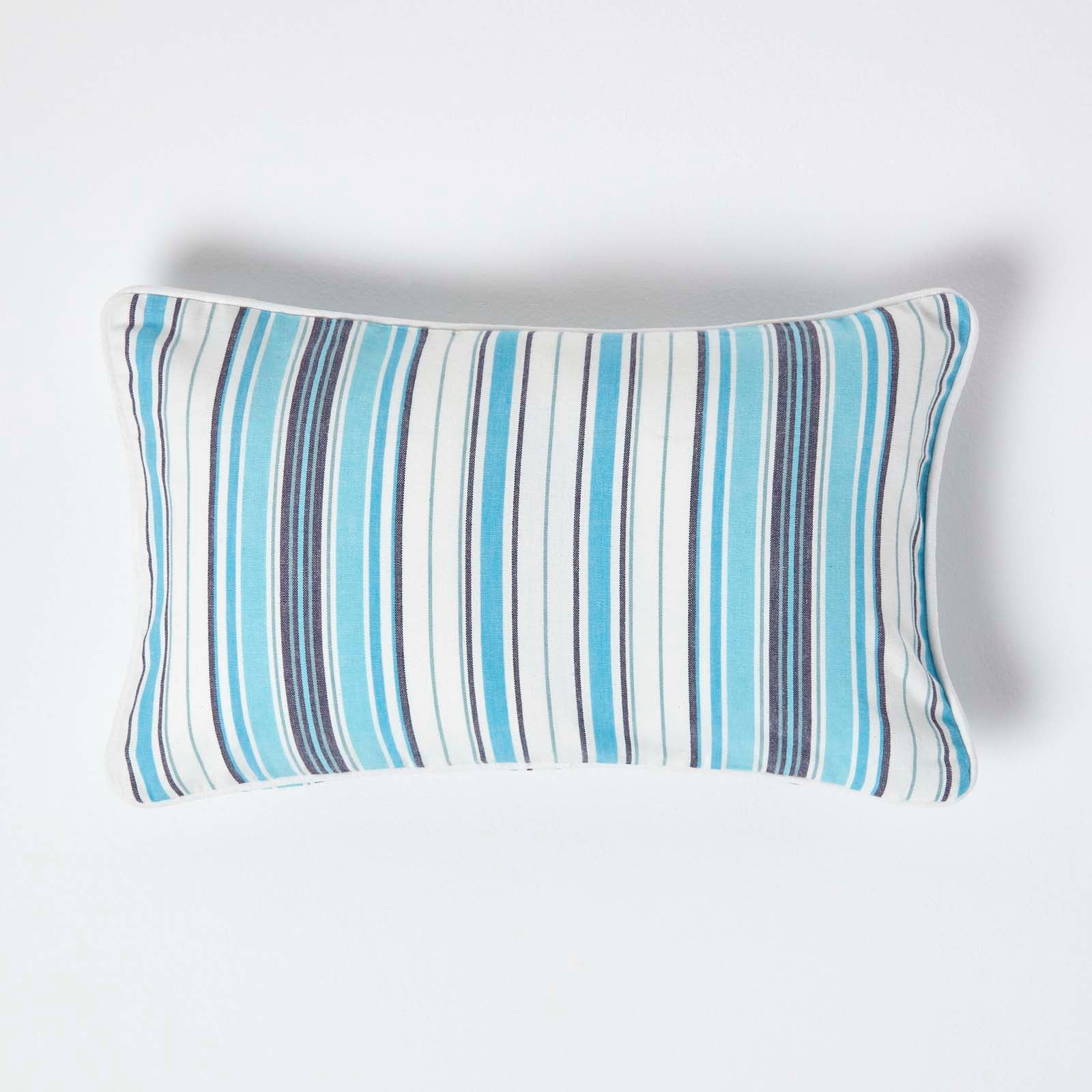 HOMESCAPES Federa Cuscino 30x50 Cm Blu Con Pois Bianchi – 100% Cotone