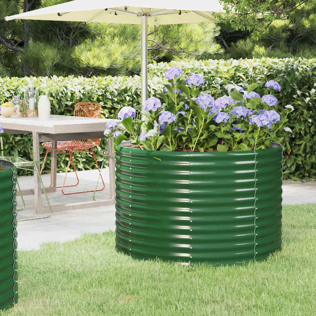 Lit surélevé de jardin Acier galvanisé 100x100x68cm Vert | Leroy Merlin