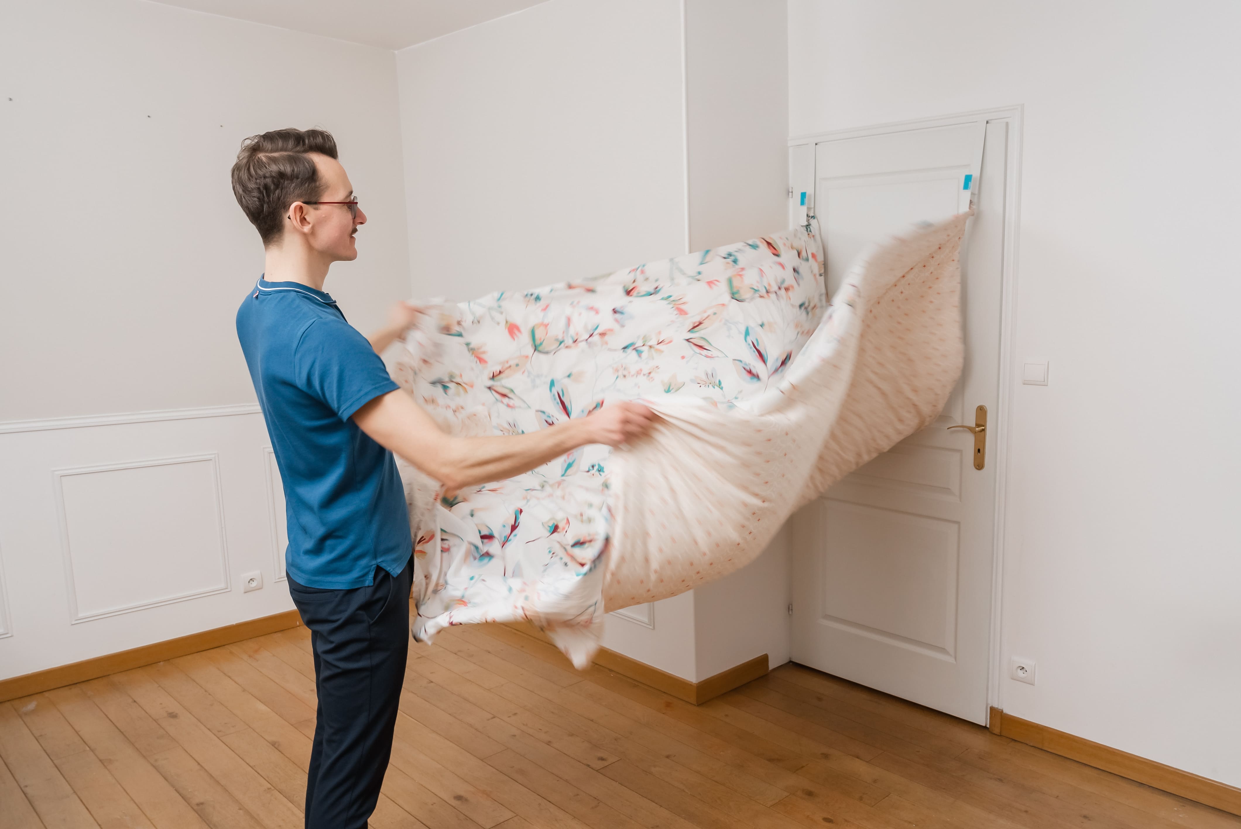 Enfile-couette Hopoli - Porte à recouvrement Bleu - 2