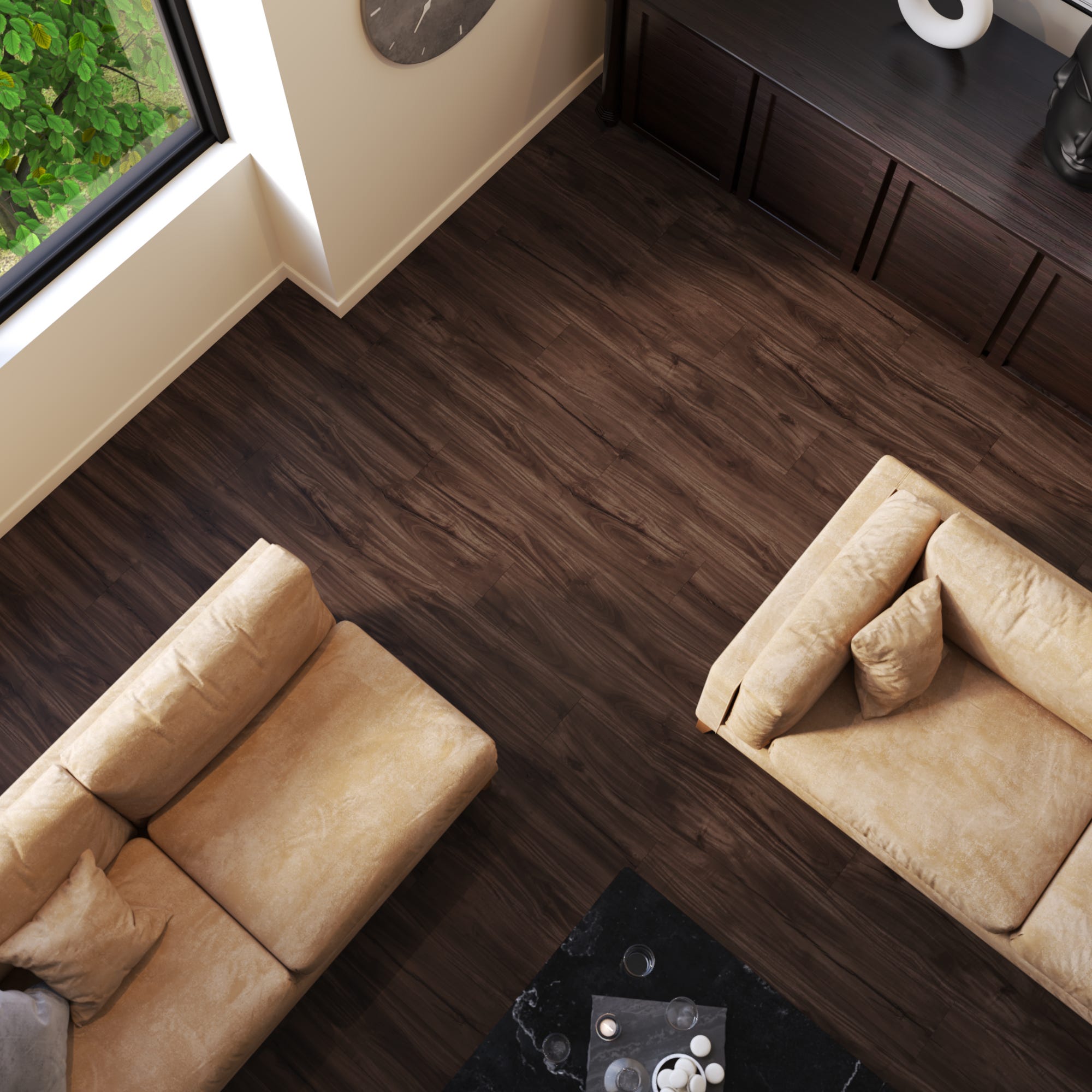 Lame PVC clipsable forte ARTENS - JAEN Effet bois foncé - 1,76 m²/ 8 Lames - 6