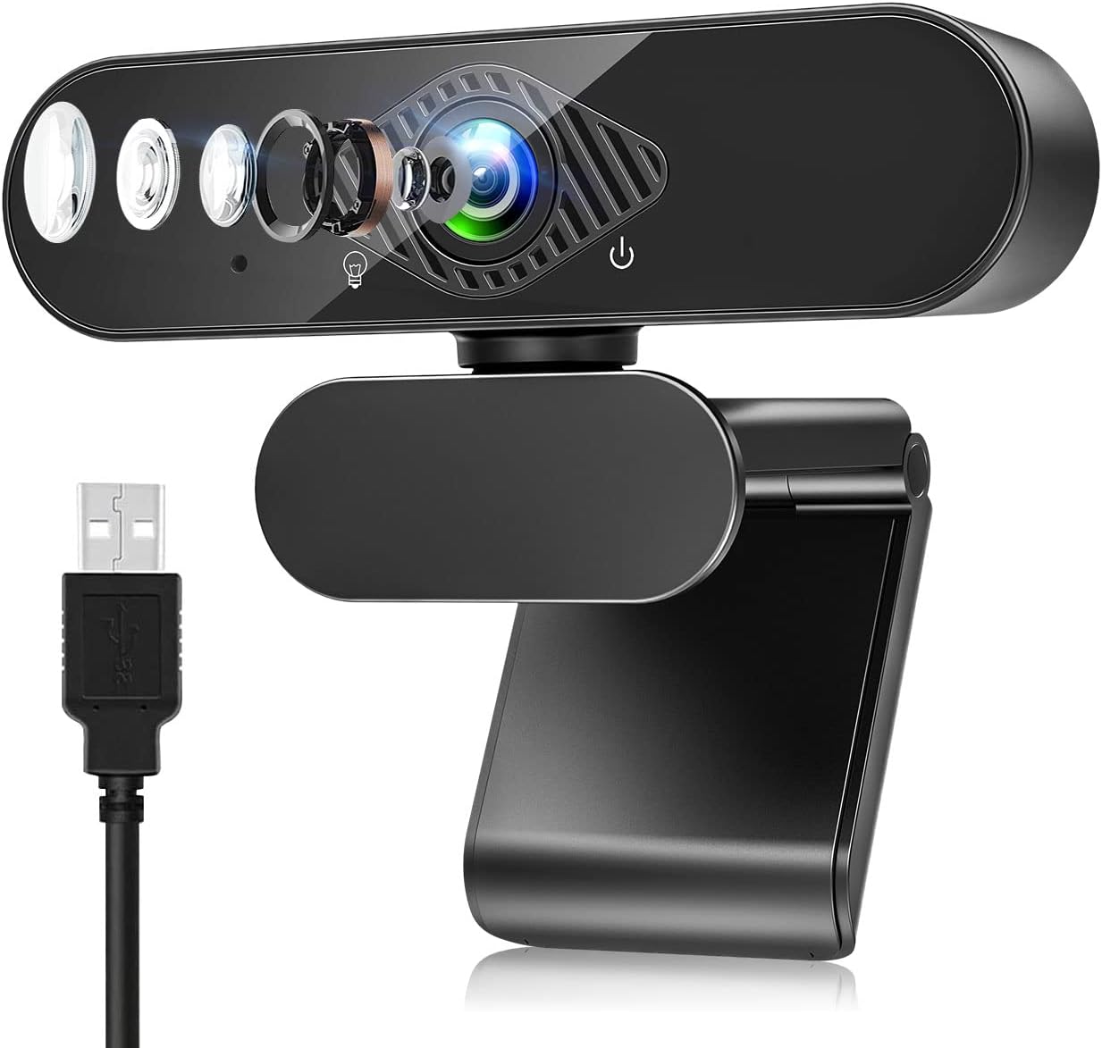 Kamera internetowa do PC kamera internetowa Full HD z mikrofonem redukującym szumy wideorozmów nagrywania kompatybilna systemami Windows Mac Android