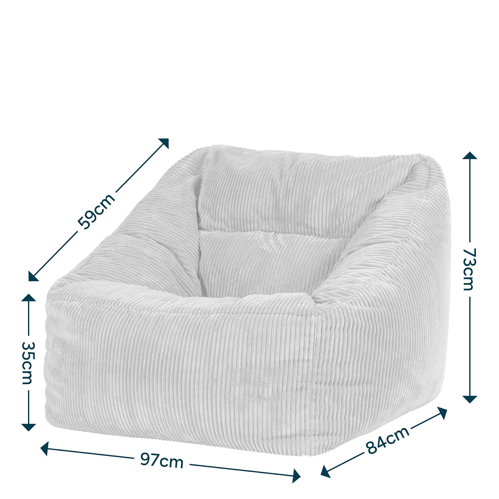 Pouf poltrona Icon in velluto a coste verde salvia, soggiorno, camera da letto, 97x84cm Oeko-Tex® - 8