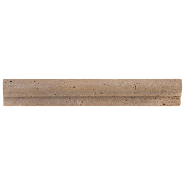 Corniche en travertin Marron - 4,8 x 2,3 x 30,5 cm - Pack de 10 unités - C-NEGOCE