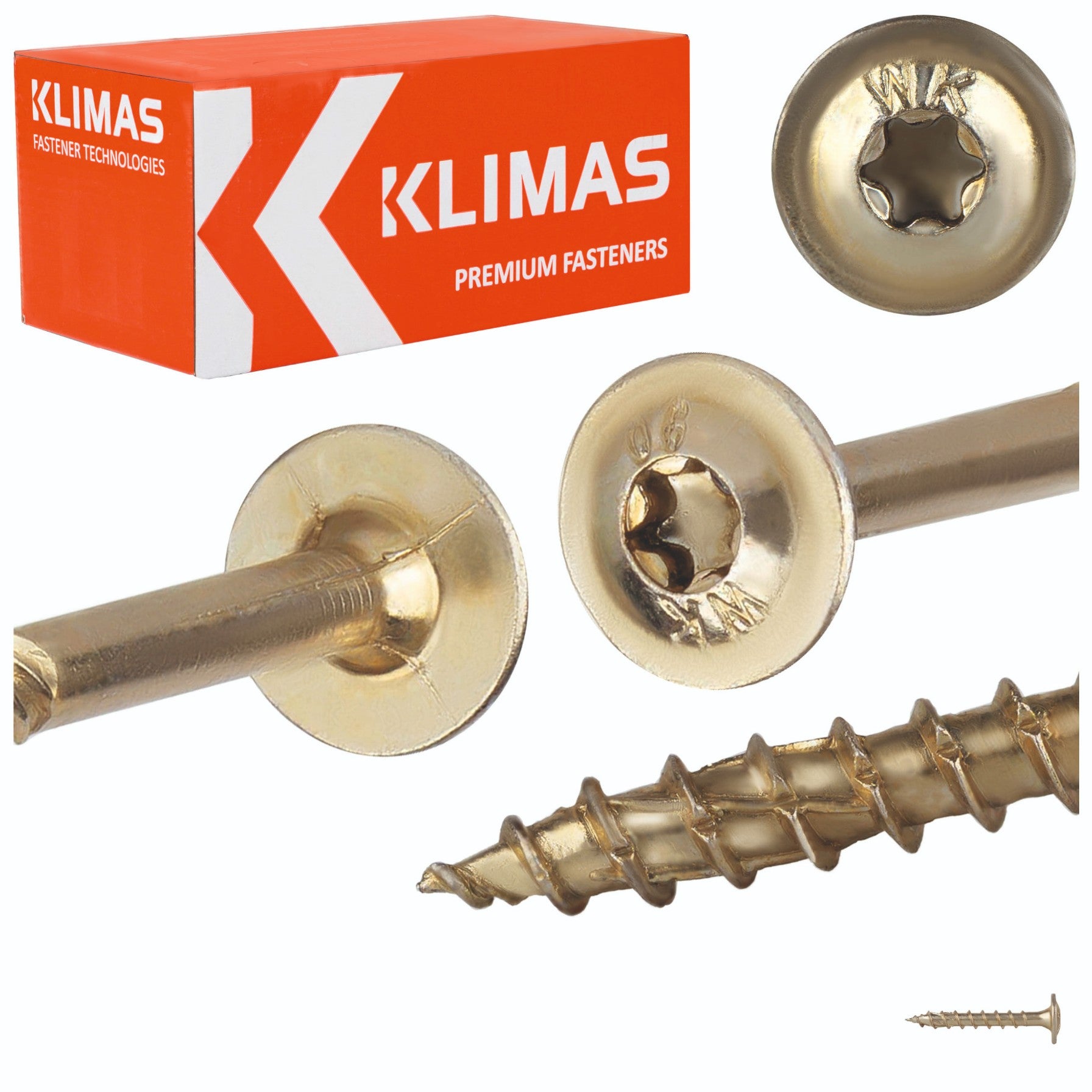 Wkręty ciesielskie Klimas WKCP 8x60 mm do drewna z łbem talerzowym 50szt