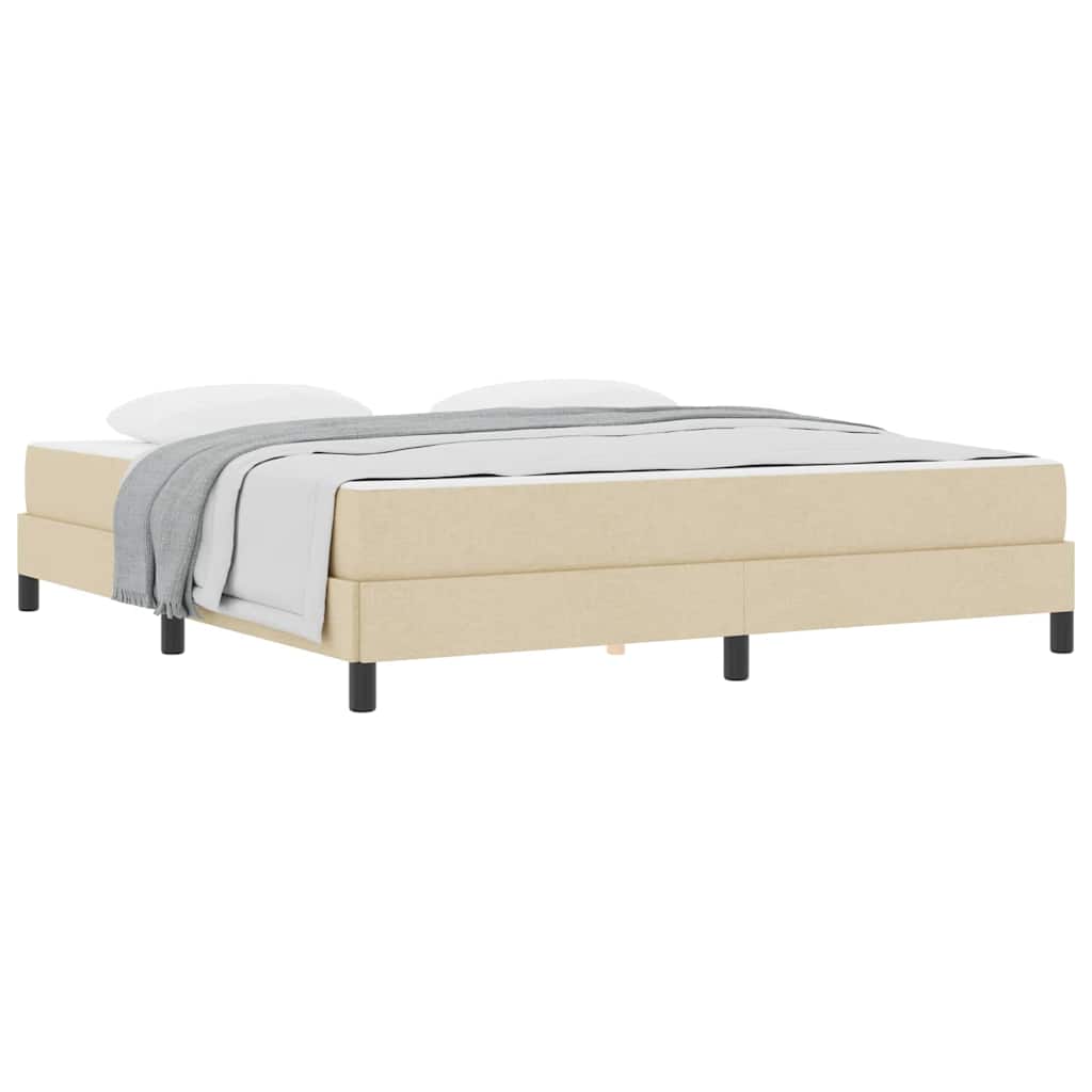 Cadre de lit avec matelas Crème 180 x 200 cm tissu - 3