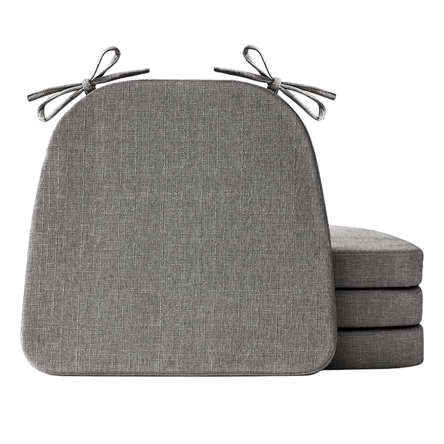 Juego de 4 cojines para sillas de comedor, cojines antideslizantes para sillas de cocina, 41 x 44 cm, gris.