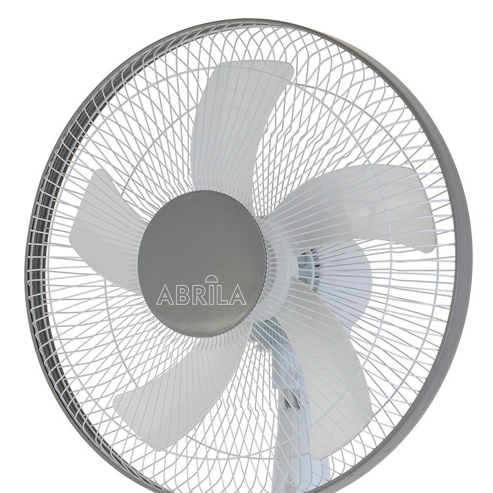 Ventilateur sur pied modèle Belmonte Blanc/gris 5 pales Ajustable Fixe et Rotatif FABRILAMP - 3