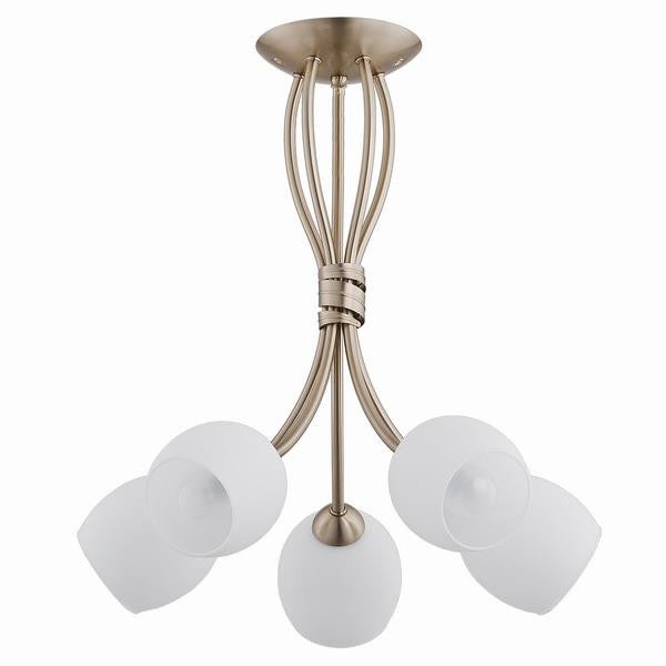 Lampa wisząca BUENA mosiężno-biała 5 x E14 x 10W wym: 45 x 43 x 43 cm Alfa