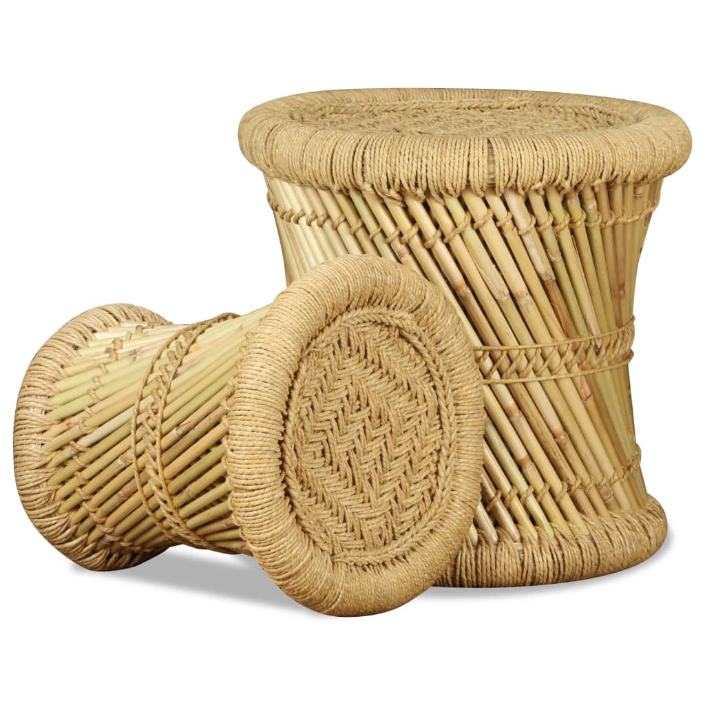 Maison Exclusive - Tabourets lot de 2 Bambou et jute - 7