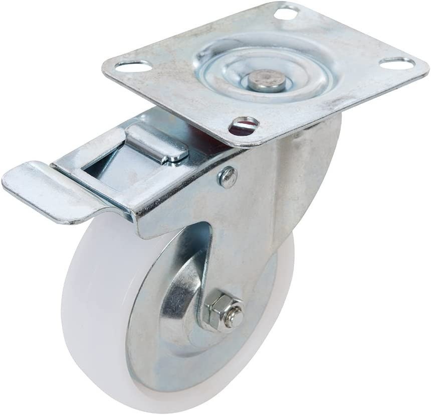 Roulette Pivotante Blanche HTR - Diamètre 80mm, Charge 100kg, Polypropylène