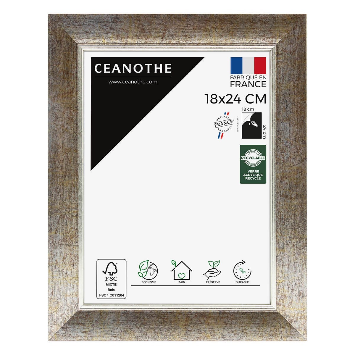 Cadre à photo en argent massif - pour photo de 18 x 24 cm , Fidelio