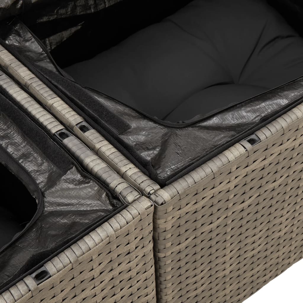 Salon bas de jardin en Rattan synthétique Gris 2 personnes - 8