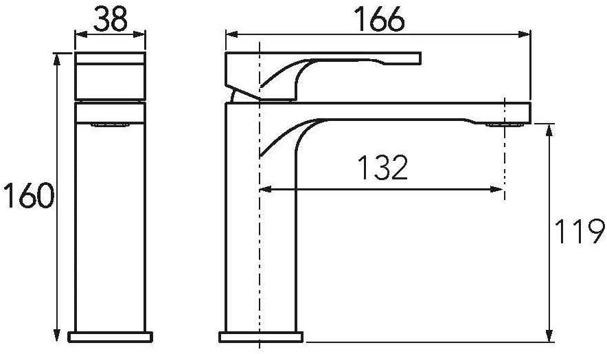 Grifo monomando de lavabo para baño ANDEMEN/HANQUA acabado cromo. Colección Honolulu - 5