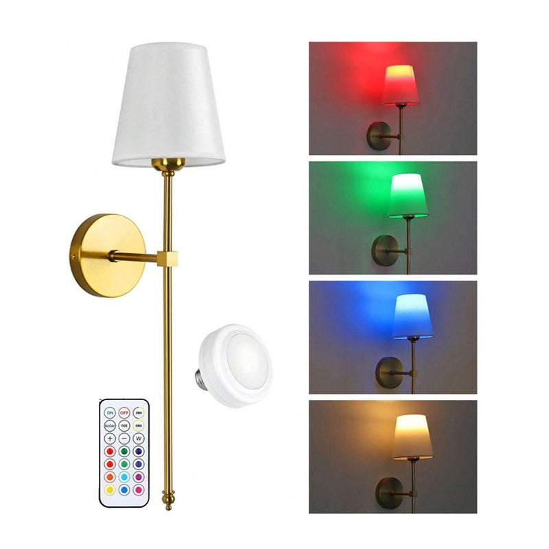 Appliques Murales Sans Fil 2 Pièces - LED Dimmable Et Rechargeable Avec Télécommande (5000mAh)