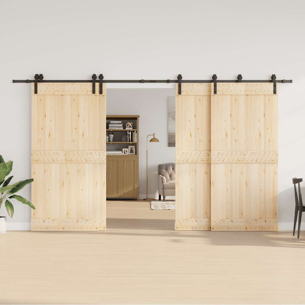 vidaXL Kit di Binari per Porte Scorrevoli 400 cm Acciaio Nero - 3