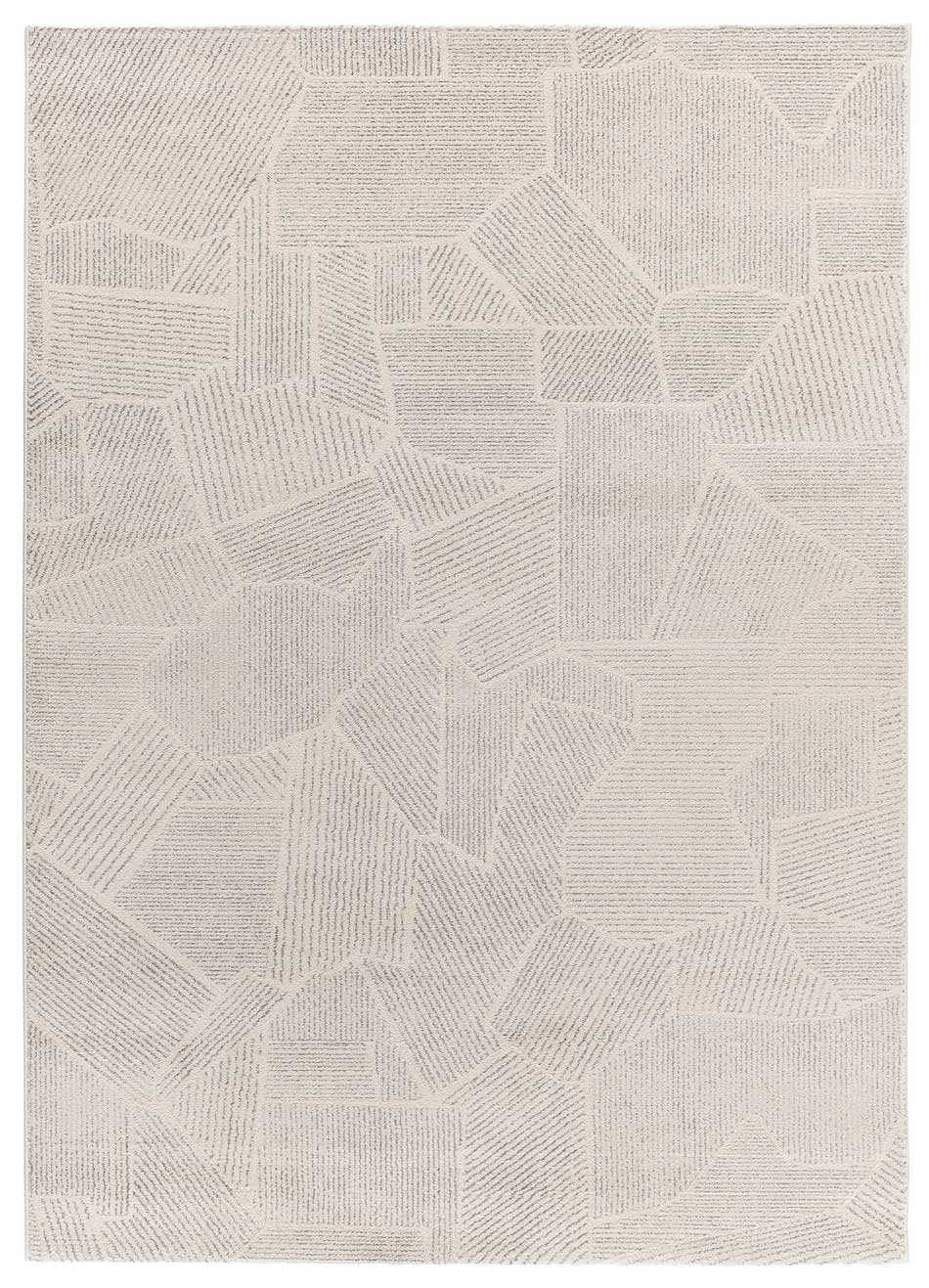 Tapis intérieur beige / gris rectangulaire l.200 x L.290 cm PORTO abstrait - ATTICGO - 2