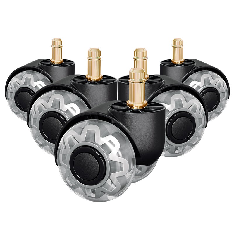 5x Roulettes Pour Sol Dur HHG-332, Roulettes Pour Chaise De Bureau, 150kg Capacité De Charge 50mm 76978795