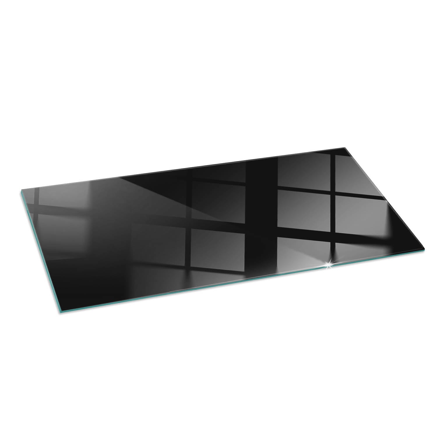 Szkło hartowane na podłogę pod kominek - 125x50 cm - Kolor Czarny - TULUP