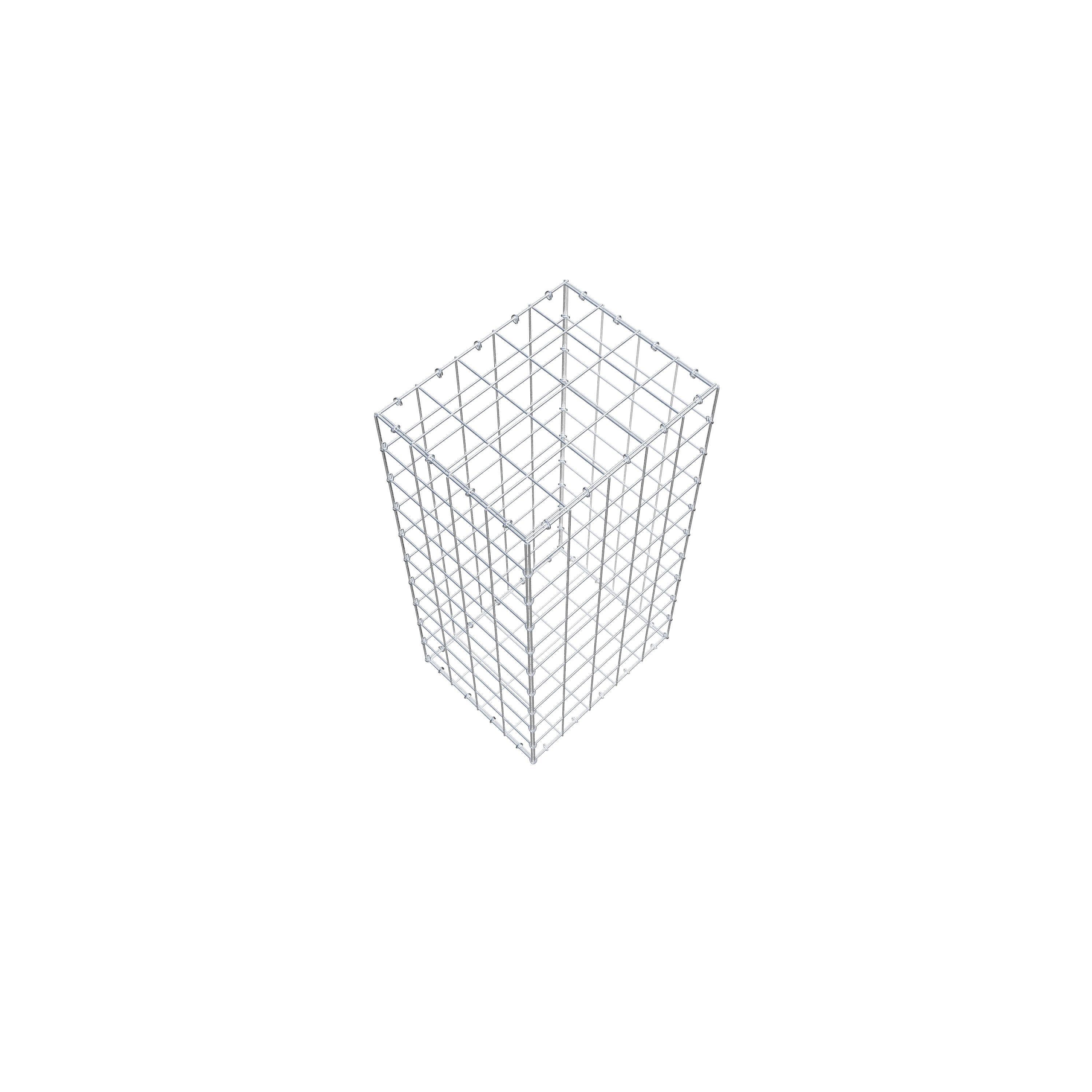 Gavión de acero galvanizado 100x40x50cm (LxAxP), malla 10 x 10cm, Anillo en C, jaula metálica para muro o jardín - 4